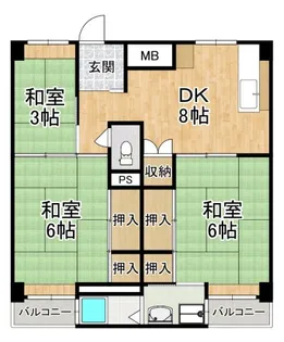 ビレッジハウス伏屋【3階】の間取り