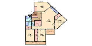 三旺マンション第2東山【3階】の間取り