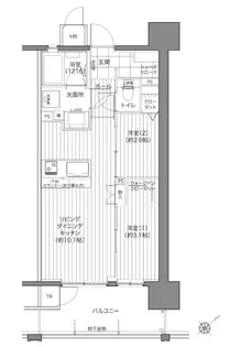 リブレスト三条リバーコート【9階】の間取り