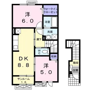 VII.平井・コンドミニアム【2階】の間取り