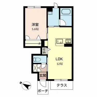 カーサグラス シュデステC【1階】の間取り
