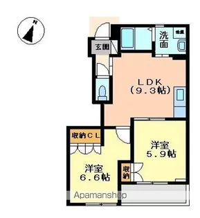 カーサ フェリーチェ【1階】の間取り