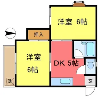 第二新正ハイツ【1階】の間取り