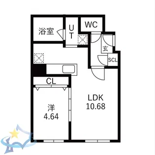 仮)S9W15 MS B棟【1階】の間取り