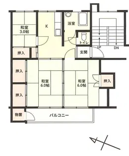 多摩川住宅ハ 11号棟【1階】の間取り
