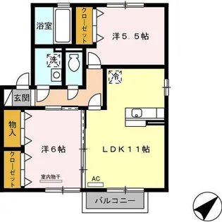 ベル・ドゥ・ジュール C棟【2階】の間取り