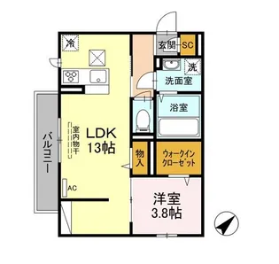 セレーノ別宮【2階】の間取り