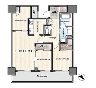 リヴァリエC棟【17階】の間取り