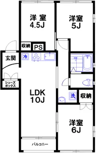 田園メイゾン【4階】の間取り