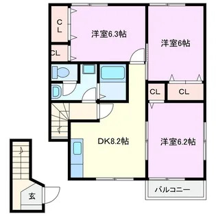 アティーズA(オーブリー)【2階】の間取り