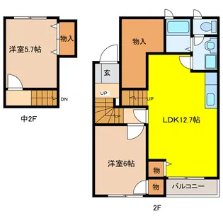 岐阜県大垣市南若森町【アパート】の間取り