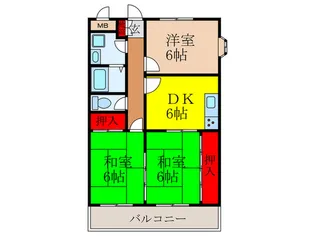 リバ-ウエスト【2階】の間取り