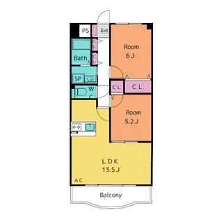城下町五番館【2階】の間取り