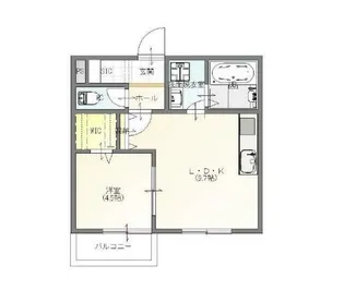 TIMEOFF 薬師堂【2階】の間取り