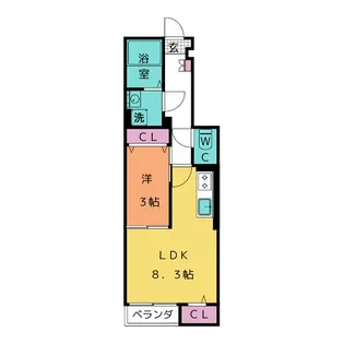 ラ・ベル・シャンブル【1階】の間取り