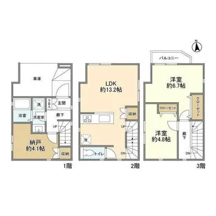 神奈川県横浜市鶴見区矢向1【一戸建】の間取り
