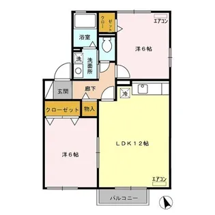 埼玉県行田市長野4【アパート】の間取り