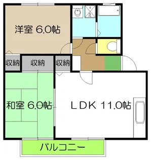 タウンコートB棟【2階】の間取り