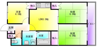 3LDKの間取り画像