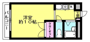 武蔵グリーンハイツII【1階】の間取り