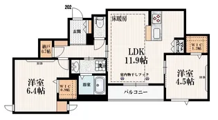 メゾン ラ グランメール【2階】の間取り