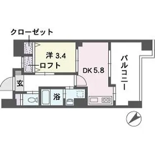 QREST博多東1【8階】の間取り