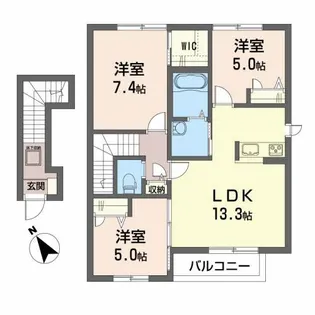 エコ・ダイドウA【2階】の間取り