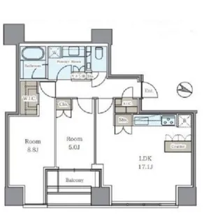 東京都港区高輪1【マンション】の間取り