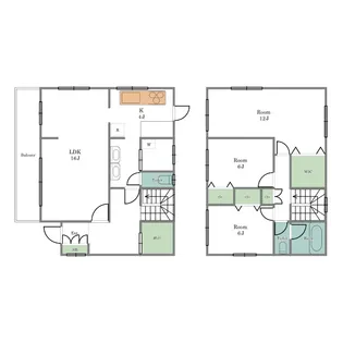 東京都大田区南千束2【一戸建】の間取り