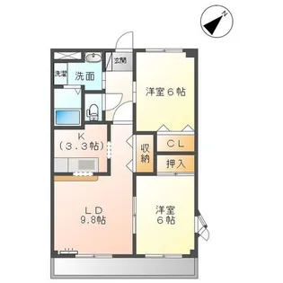 愛知県長久手市仲田【マンション】の間取り