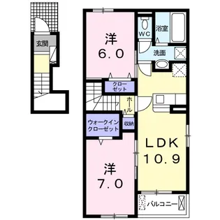 アージュ ベル A【2階】の間取り