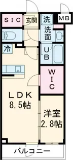 アジールコート都立大学【2階】の間取り