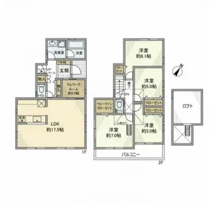 神奈川県横浜市港南区大久保2【一戸建】の間取り