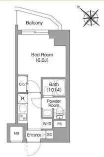コンフォリア・リヴ横浜平沼【6階】の間取り