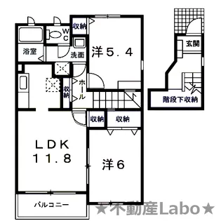 徳島県板野郡藍住町住吉字神蔵【アパート】の間取り