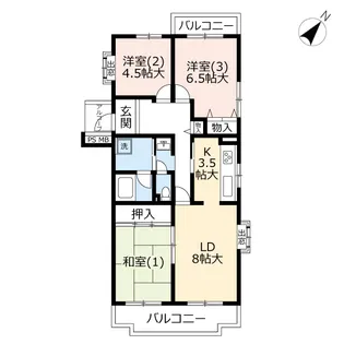 UR星が丘パークランドほおじろ台【2階】の間取り