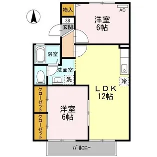 プレールSEGAWA A棟【2階】の間取り