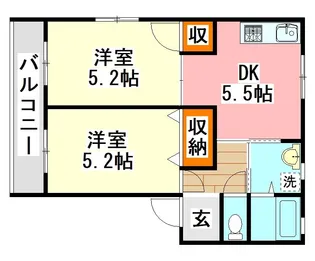レアルワイズマンション中津原【2階】の間取り