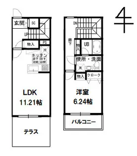 神奈川県川崎市宮前区東有馬4【アパート】の間取り
