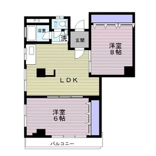 西原スカイマンション【1階】の間取り