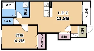 SUN BRIDGE KARASAKI【1階】の間取り