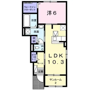 グラン・ア-ブル III【1階】の間取り