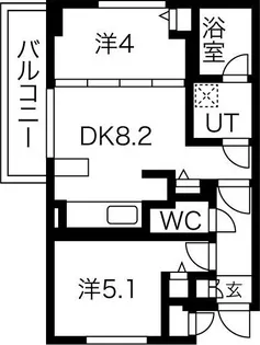 ラ・クラッセ札幌リードスクエア【2階】の間取り