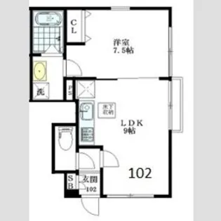 フォレストコート東中野【1階】の間取り