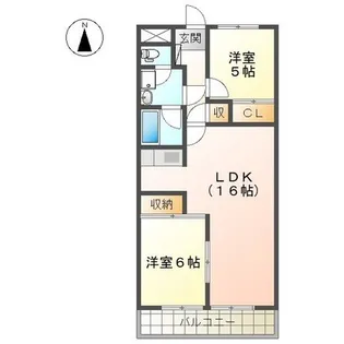 レジデンス鶴里【4階】の間取り