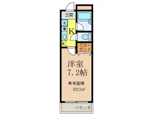 エアフォルク沢良宜【3階】の間取り