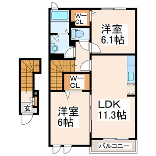 アウローラII【2階】の間取り