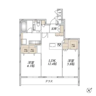 アチェーロ駒沢大学【1階】の間取り