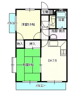ハッピーハイツ操明【4階】の間取り