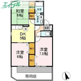 クレールコンフォート C【1階】の間取り